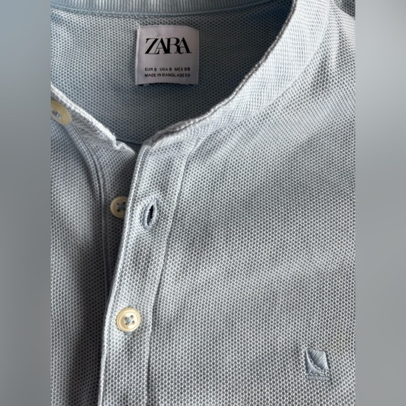Zara Light Blue Men's Polo Shirt | Small - Picture 3 of 3